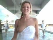 Almost Getting Caught Flashing Her Boob