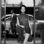 Monochrome Beauty Walks Into A Hotel Leaving Nothing To The Imagination.