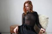 Redhead In A Black Top