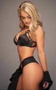 Blonde In Black Lingerie