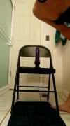 [Oc] Riding My Suction Dildo On A Chair 