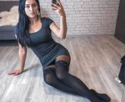 Tight Dress And Hold-Ups