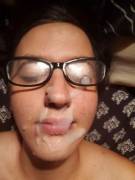 Dropped A Thick Load On My Girl's Face After A Bj