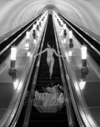 Nude On An Escalator In The Moscow Metro By Patrick Lichfield, 1989