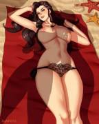 Asami Sato On The Beach (Danfer3) [Avatar: The Legend Of Korra]