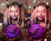 [Self] Halloween Schoolgirl Kitty Witch, Let Me Read Your Fortune, Hon! By @Palecardinal