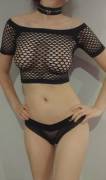 My Nipples Are Almost Non Existent Behind The Fishnet. [Oc]