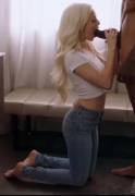 Elsa Jean Sucking His Cock