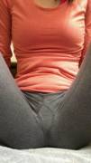Peeing Her Yoga Pants