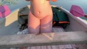 Busty Girl On The Boat In The Most Beautiful Lake