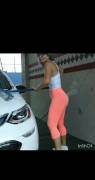 Fit Milf At A Carwash.