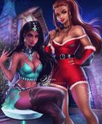 Brigette &Amp;Amp;Amp; Symmetra Xmas Pinup (Veradia)