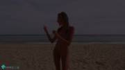 Clover Dancing Nude In The Beach