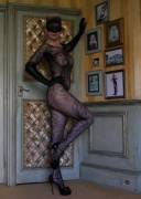 My Lovely Louboutin High Heels, Leather Gloves And Crotchless Bodystocking. Hotel ...