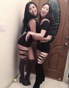 Pair Of Sexy Booted Asians