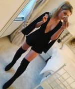 Thigh-High Boots And An Lbd Are A Hot Combination