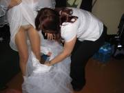 Bride In Stockings, Upskirt.