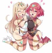 Pyra &Amp;Amp;Amp; Mythra Shaken Through The Bind (Bagelbomb)
