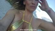 Jillian Goes To The Beach In A Tiny Gold Bikini Cut Pt2