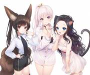 This Sub, R/Kitsunemimi, &Amp;Amp;Amp; R/Silverhair Personified As Friends [Original]