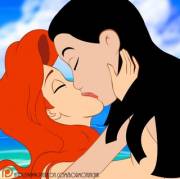 Mulan And Ariel Kiss :3