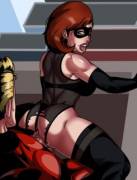 Elastigirl And Mr. Incredible Watching Over The City (Jzerosk) [The Incredibles]