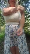 Popping My Titties Out My Dress Outside