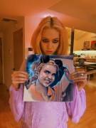 Grimes Showing Off Some Fanart