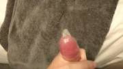 First Time Recording A Condom Cum! Shows Off Nicely How Much There Is! 