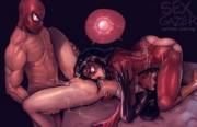 Spider-Man Impregnates Spider-Woman And Silk (Sexgazer) [Spider-Man]