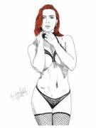 Black Widow Drawing By Me