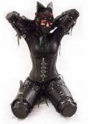 Slavegirl Head To Toe In Leather And Latex