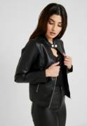 Brunette In Leather Jacket And Pants