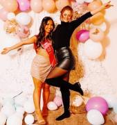 Leather Skirt And Her Friend