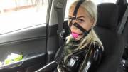Katerina Piglet - Black Catsuit And Harness Gag