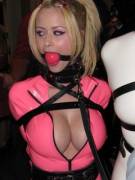 Emily Addison - Pink Latex, Ballgag And Restraints