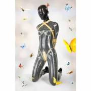 Mdollbot - Black Catsuit, Black Hood, Transparent Catsuit, Transparent Armbinder