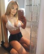 Typical Chav Showing Off Her Tits With A Bathroom Selfie