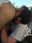 He Was Very Hungry. Outdoors On A Bulldozer.