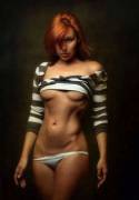 Redhead With Perfect Stomach