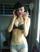 Raven Haired In Underwear