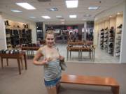 Tits Out In A Mall Shoe Store
