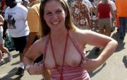 Flashing Her Tits In The Street