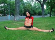 Doing The Splits In A Park, Showing It All