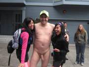 Having You Picture Taken Naked With A Hard With Two Clothed Women.