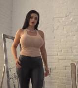 Fake Butt In Leather Tights