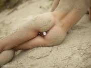 Burning Hot Blondie Natalia A Poses Naked On The Beach With A Buttplug In Her Love ...