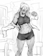 Post-Workout Lineart(Oc)[Haidara]