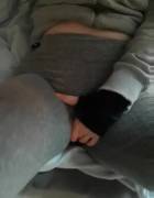 Squirting In Gray Yogapants