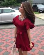 Brunette Hair Flip In Slow Motion